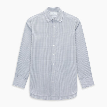 Navy Tattersall Check Mayfair Shirt Image 6