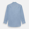 View 5 of product The Turnbull & Asser Light Blue End-on-End Shirt, featuring a T&A collar and 3-button cuffs, is laid flat on a white background—perfect for smart looks or complementing your favorite navy suit.