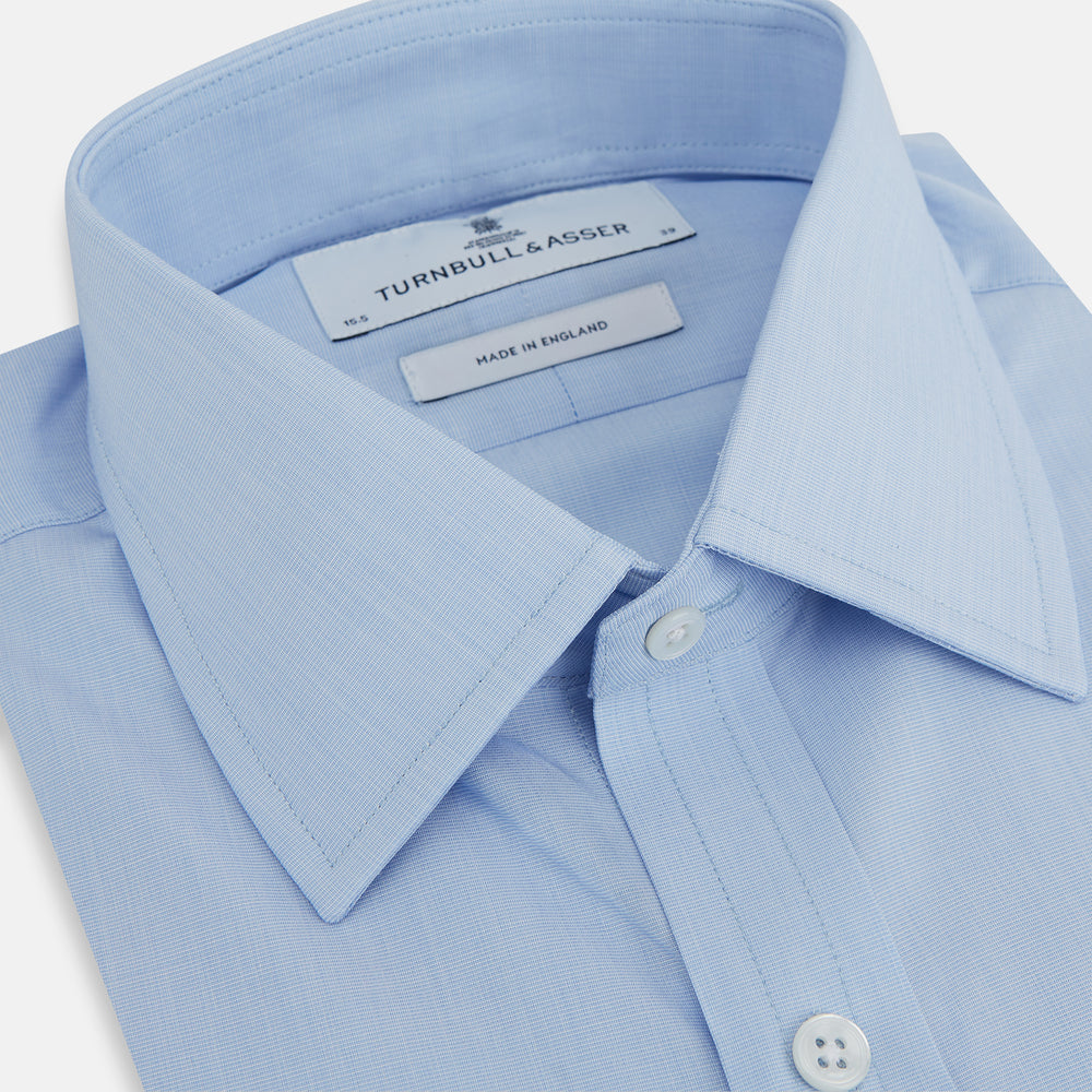 Light Blue End-on-End Shirt with T&A Collar and 3-Button Cuffs