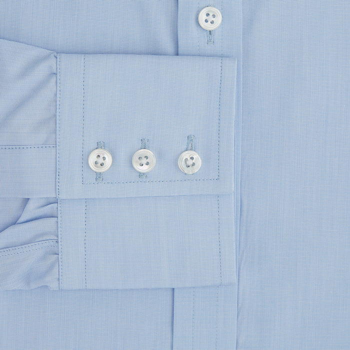 Light Blue End-on-End Shirt with T&A Collar and 3-Button Cuffs Image 2