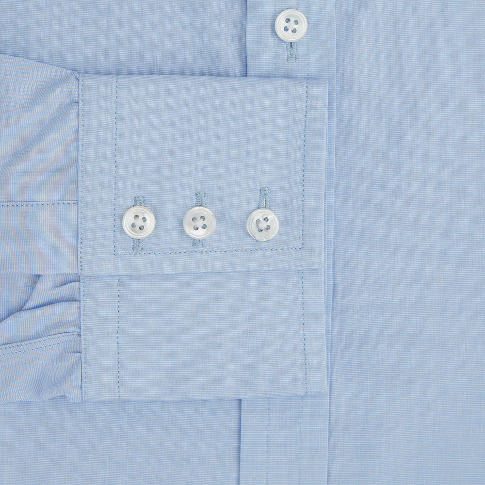 Light Blue End-on-End Shirt with T&A Collar and 3-Button Cuffs