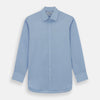 View 1 of product The Turnbull & Asser Light Blue End-on-End Shirt, featuring a T&A collar and 3-button cuffs, is laid flat on a white background—perfect for smart looks or complementing your favorite navy suit.