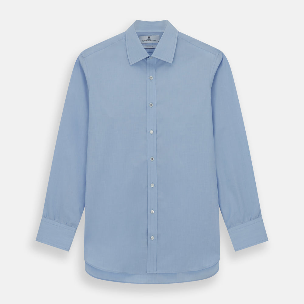 Light Blue End-on-End Shirt with T&A Collar and 3-Button Cuffs