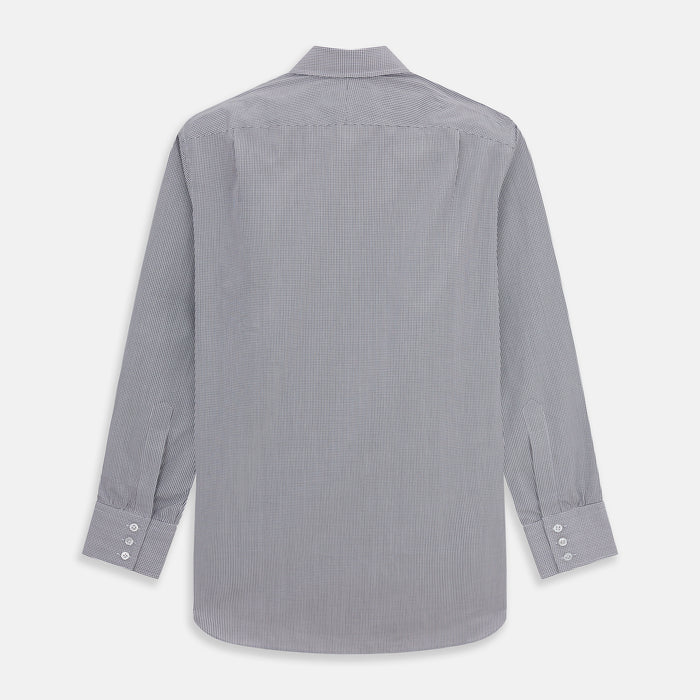 Dark Blue and White Graph Check Mayfair Shirt Image 4