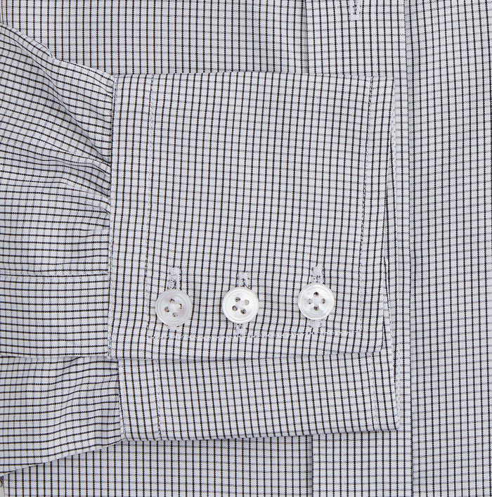 Dark Blue and White Graph Check Mayfair Shirt Image 2