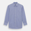 Blue Fine Check Sea Island Quality Cotton Shirt with T&A Collar and 3-Button Cuffs