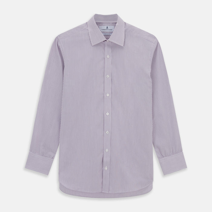 Purple Pinstripe Mayfair Shirt Image 5
