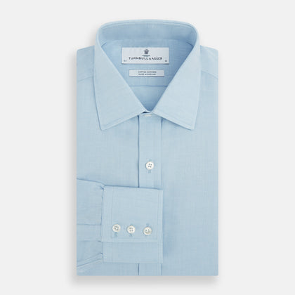 Blue Cotton Cashmere Mayfair Shirt Image 3