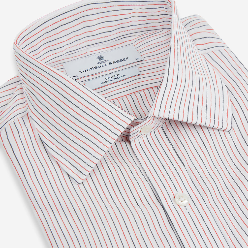 Red and Navy Pinstripe Mayfair Shirt