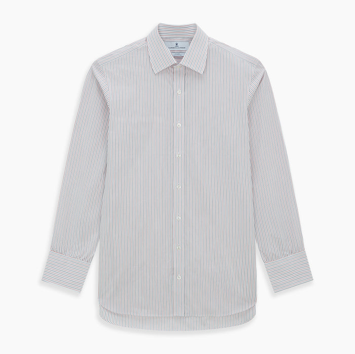 Red and Navy Pinstripe Mayfair Shirt Image 6