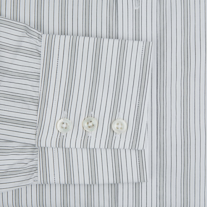Grey Fine Track Stripe Mayfair Shirt Image 2
