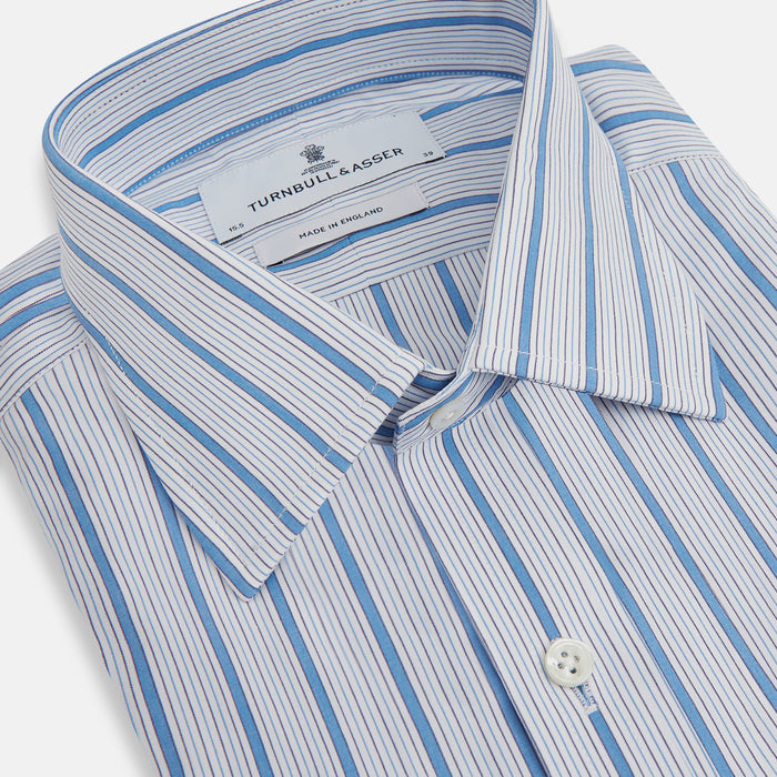 Blue Multi Track Stripe Mayfair Shirt Image 1