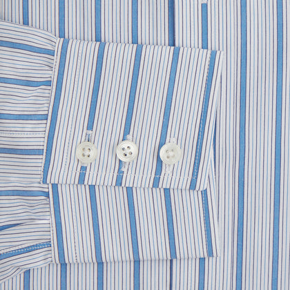 Blue Multi Track Stripe Mayfair Shirt Image 2