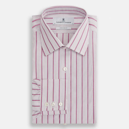 Purple Multi Track Stripe Mayfair Shirt Image 3