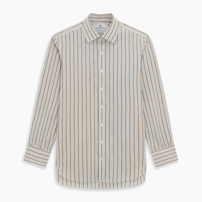 Brown Multi Track Stripe Mayfair Shirt Image 5