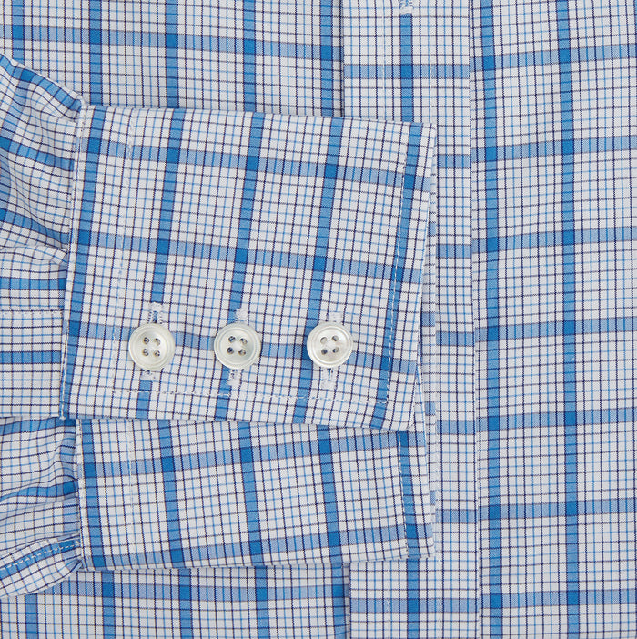 Blue Graph Overlay Check Mayfair Shirt Image 2