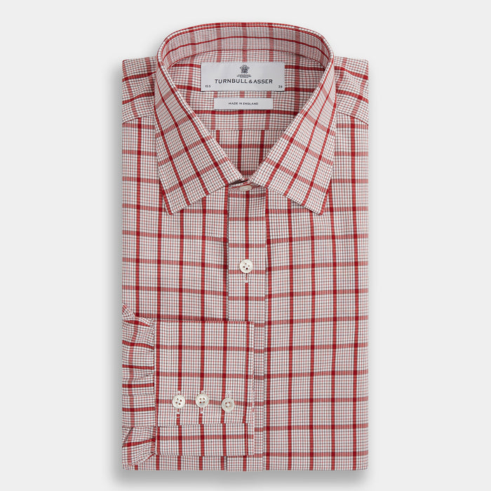 Red Graph Overlay Check Mayfair Shirt Image 3