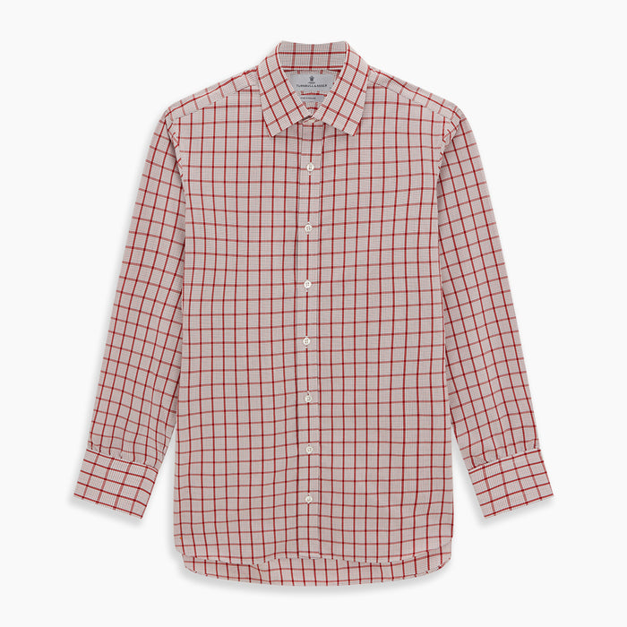 Red Graph Overlay Check Mayfair Shirt Image 5