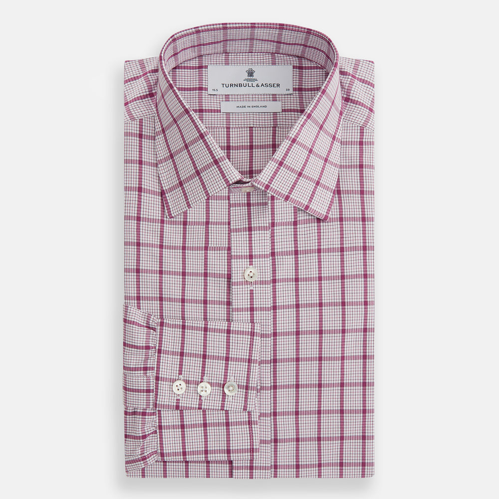 Purple Graph Overlay Check Mayfair Shirt