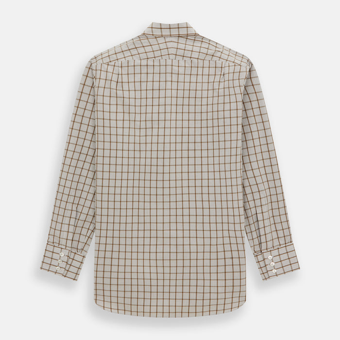 Brown Graph Overlay Check Mayfair Shirt Image 4