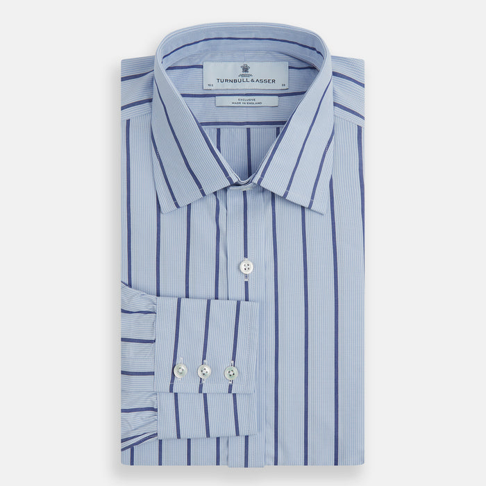 Blue Track Stripe Mayfair Shirt Image 3