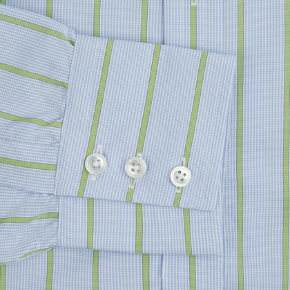 Light Green and Blue Stripe Mayfair Shirt Image 2