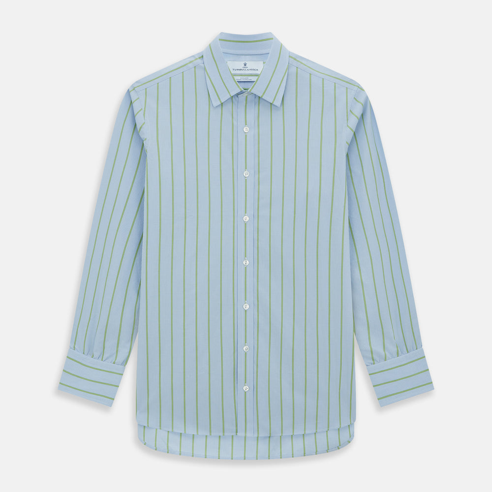 Light Green and Blue Stripe Mayfair Shirt