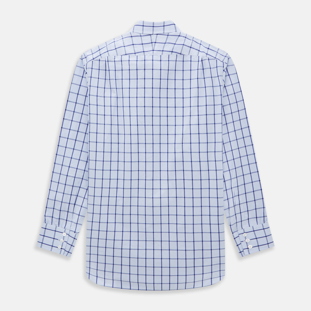 Navy Blue Windowpane Check Mayfair Shirt