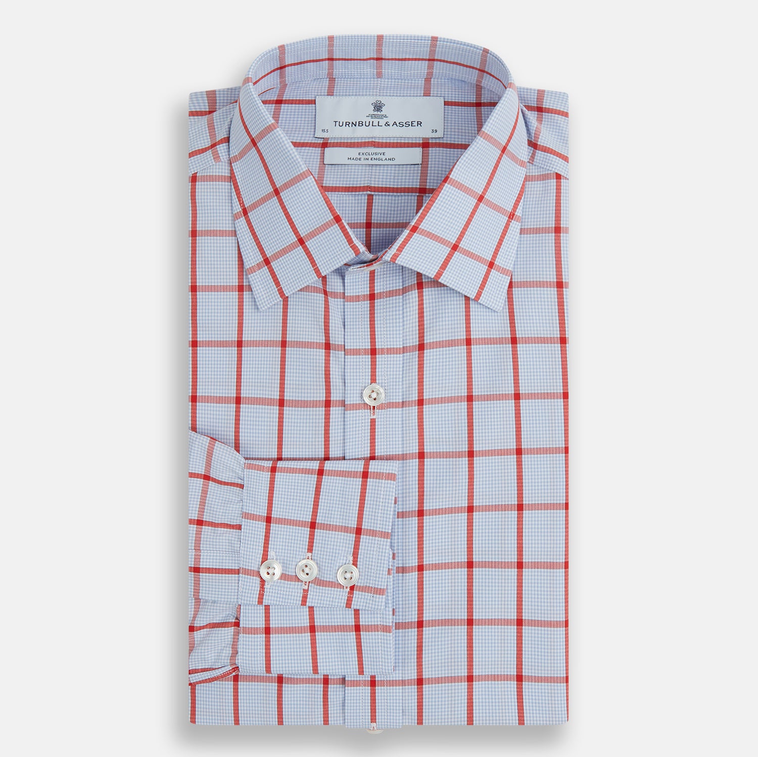 Red Graph Windowpane Check Mayfair Shirt