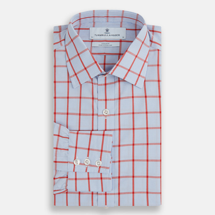 Red Windowpane Check Mayfair Shirt Image 3
