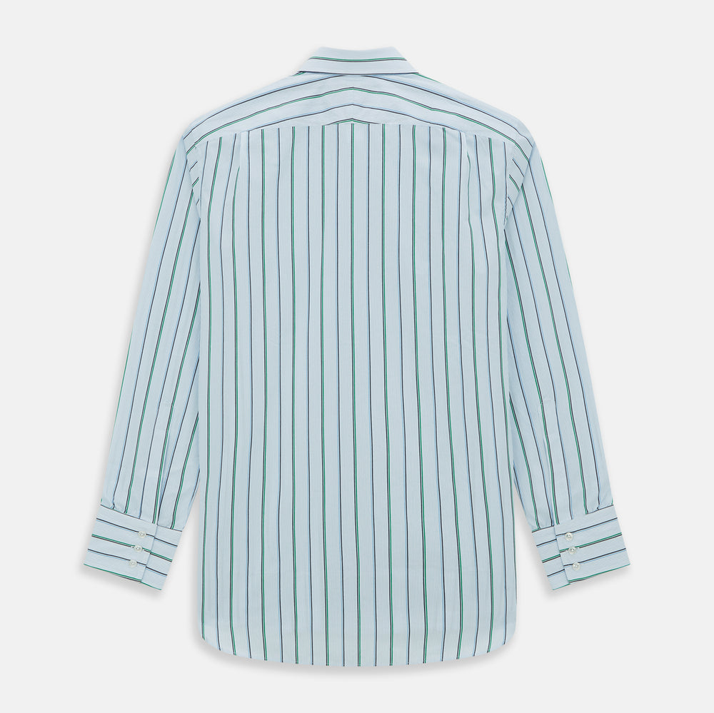 Blue and Green Shadow Stripe Mayfair Shirt