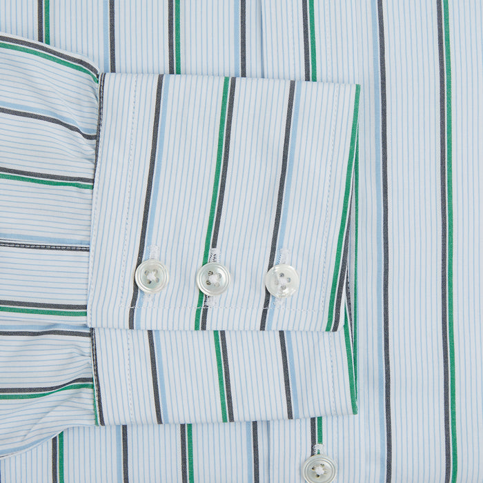 Blue and Green Shadow Stripe Mayfair Shirt Image 2