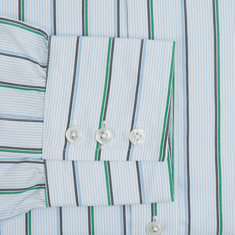 Blue and Green Shadow Stripe Mayfair Shirt