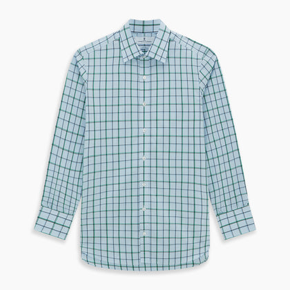 Blue and Green Tattersall Check Mayfair Shirt Image 6