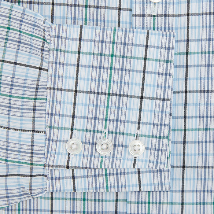 Blue and Green Multi Check Mayfair Shirt Image 2