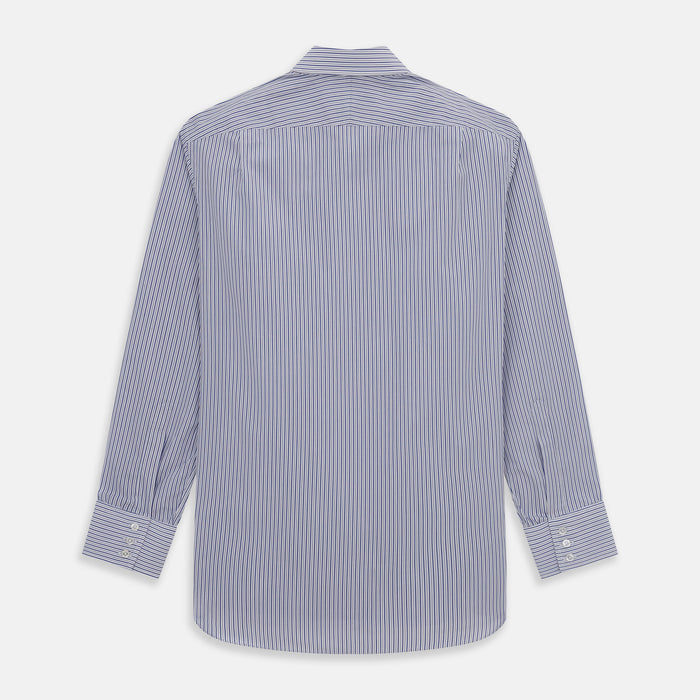 Dark Blue Track Stripe Mayfair Shirt Image 4
