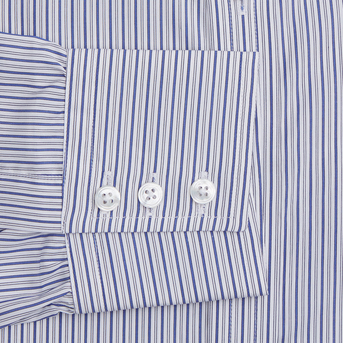 Dark Blue Track Stripe Mayfair Shirt Image 2