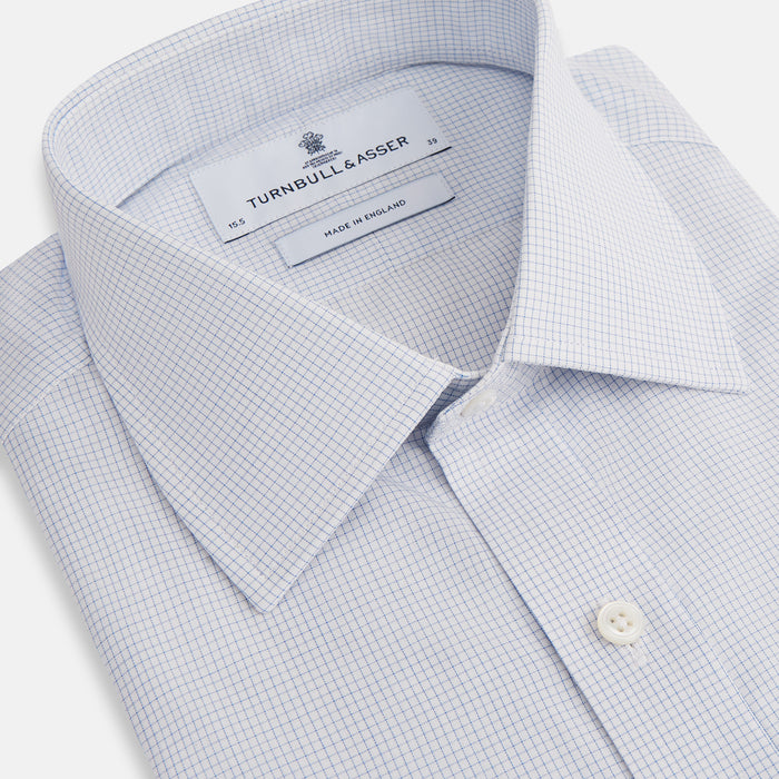 Blue Fine Graph Check Mayfair Shirt Image 1