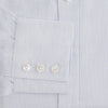 View 3 of product The Turnbull & Asser Blue Fine Graph Check Mayfair Shirt, made from breathable cotton, features long sleeves, a T&A collar, white buttons, and buttoned cuffs, displayed flat on a white background.