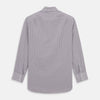 View 5 of product The Turnbull & Asser Purple Tattersall Check Mayfair Shirt is a long-sleeved, organic cotton button-up with a pointed collar and buttoned cuffs, shown flat on a white background.