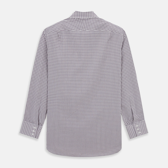 Purple Tattersall Check Mayfair Shirt Image 4