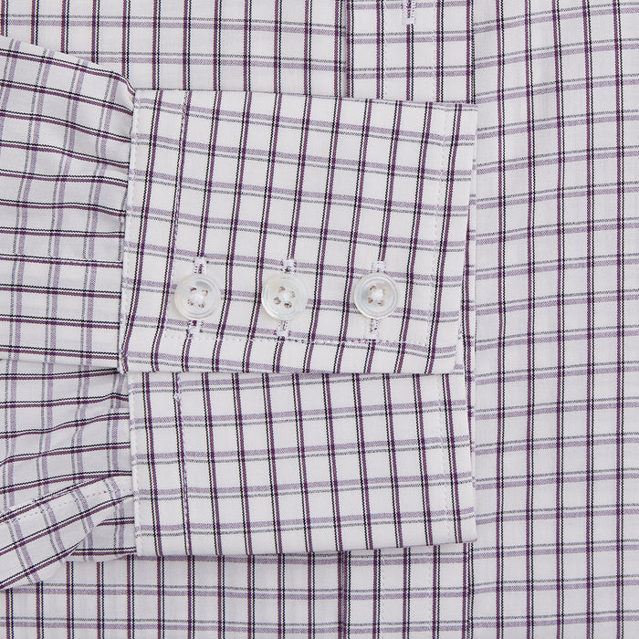 Purple Tattersall Check Mayfair Shirt Image 2