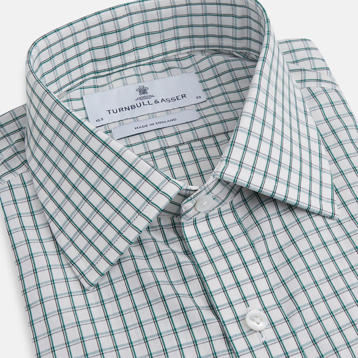 Dark Green Tattersall Check Mayfair Shirt Image 1