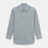 View 1 of product A Turnbull & Asser Dark Green Tattersall Check Mayfair Shirt, featuring long sleeves and button-down design, is neatly laid flat on a white background.