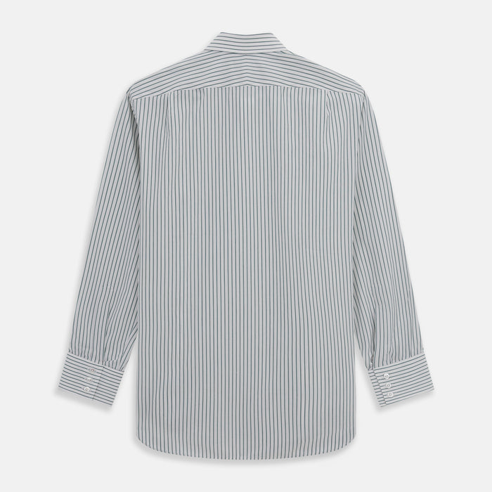 Dark Green Track Stripe Mayfair Shirt Image 4