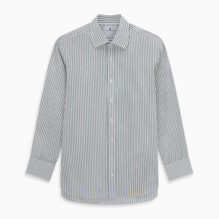 Dark Green Track Stripe Mayfair Shirt Image 5