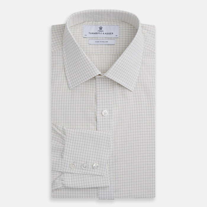 Pale Blue Graph Check Mayfair Shirt Image 3