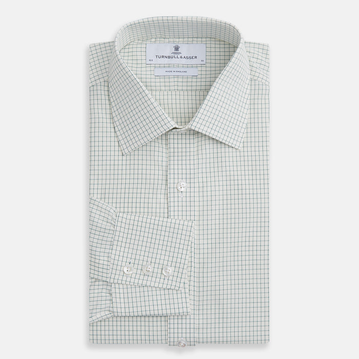 Dark Green Graph Check Mayfair Shirt Image 3