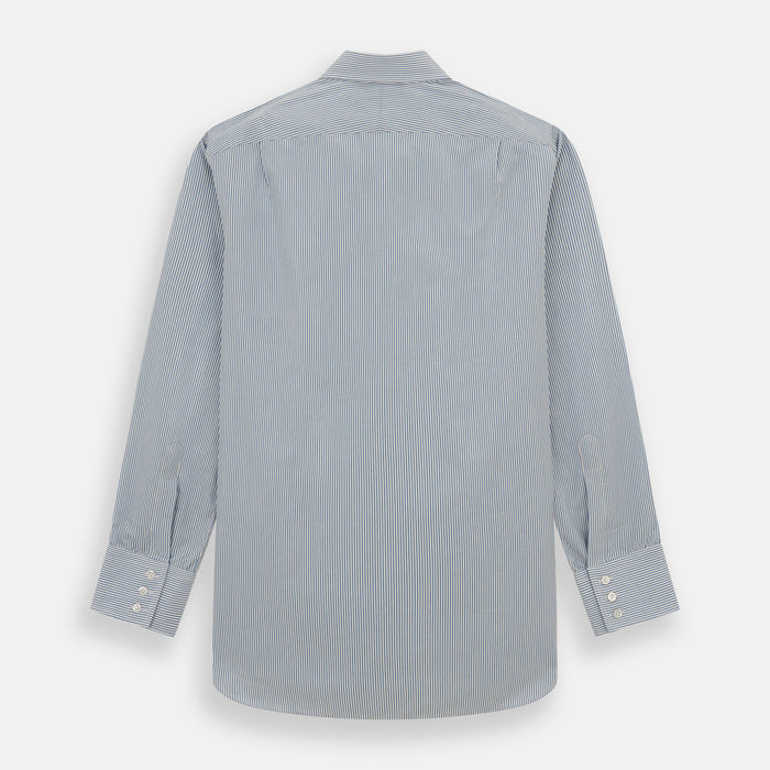 Blue and White Pencil Stripe Mayfair Shirt Image 4