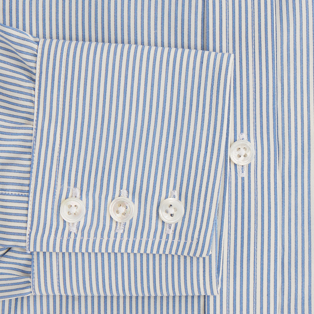 Blue and White Pencil Stripe Mayfair Shirt